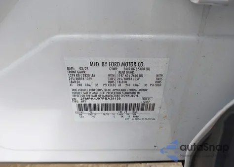 2023 Ford Edge Sel z USA, uszkodzony, nr VIN 2FMPK4J97PBA29139